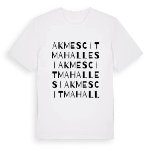 Akmescit Mahallesi ordlek t-shirt – ekologisk bomull t-shirt från Pinshirt