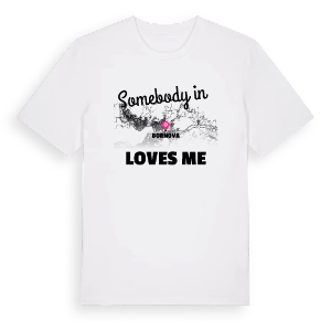 Någon i Bornova älskar mig t-shirt – ekologisk bomull t-shirt från Pinshirt