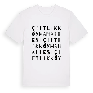 Çiftlikköy Mahallesi ordlek t-shirt – ekologisk bomull t-shirt från Pinshirt
