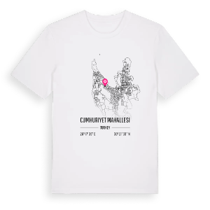 Cumhuriyet Mahallesi karta t-shirt – ekologisk bomull t-shirt från Pinshirt