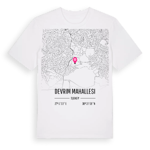 Devrim Mahallesi karta t-shirt – ekologisk bomull t-shirt från Pinshirt