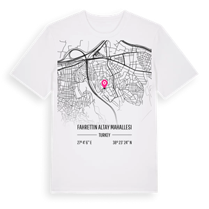 Fahrettin Altay Mahallesi karta t-shirt – ekologisk bomull t-shirt från Pinshirt