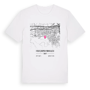 Fevzi Çakmak Mahallesi karta t-shirt – ekologisk bomull t-shirt från Pinshirt