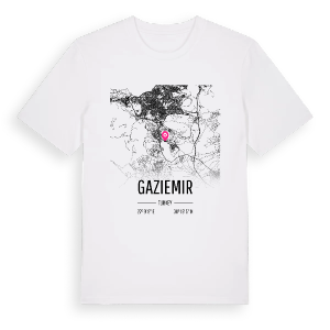 Gaziemir karta t-shirt – ekologisk bomull t-shirt från Pinshirt