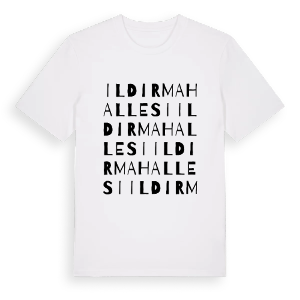 Ildır Mahallesi ordlek t-shirt – ekologisk bomull t-shirt från Pinshirt
