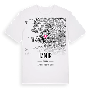 İzmir karta t-shirt – ekologisk bomull t-shirt från Pinshirt
