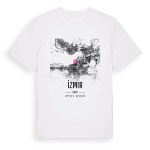 İzmir karta t-shirt – ekologisk bomull t-shirt från Pinshirt