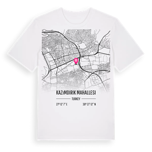 Kazımdirik Mahallesi karta t-shirt – ekologisk bomull t-shirt från Pinshirt