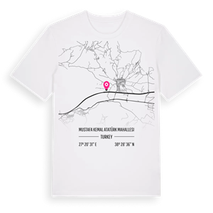 Mustafa Kemal Atatürk Mahallesi karta t-shirt – ekologisk bomull t-shirt från Pinshirt