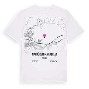 Naldöken Mahallesi karta t-shirt – ekologisk bomull t-shirt från Pinshirt