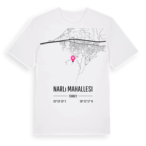 Narlı Mahallesi karta t-shirt – ekologisk bomull t-shirt från Pinshirt