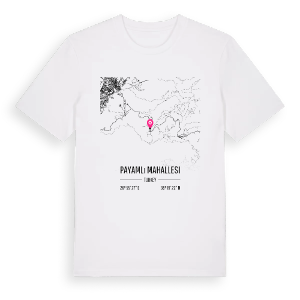 Payamlı Mahallesi karta t-shirt – ekologisk bomull t-shirt från Pinshirt