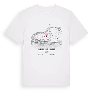 Sahilevleri Mahallesi karta t-shirt – ekologisk bomull t-shirt från Pinshirt