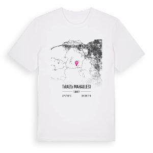 Tırazlı Mahallesi karta t-shirt – ekologisk bomull t-shirt från Pinshirt