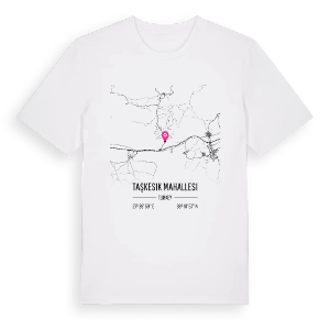 Taşkesik Mahallesi karta t-shirt – ekologisk bomull t-shirt från Pinshirt