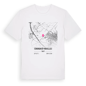 Türkmenköy Mahallesi karta t-shirt – ekologisk bomull t-shirt från Pinshirt
