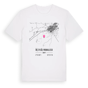 Üç Eylül Mahallesi karta t-shirt – ekologisk bomull t-shirt från Pinshirt