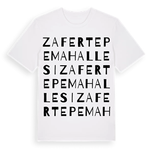 Zafertepe Mahallesi ordlek t-shirt – ekologisk bomull t-shirt från Pinshirt