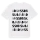 White t-shirt med Adamssonskojan ordlek t-shirt