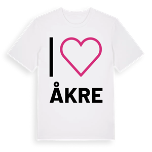 Jag älskar Åkre t-shirt stort tryck – ekologisk bomull t-shirt från Pinshirt