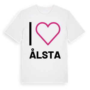 Jag älskar Ålsta t-shirt stort tryck – ekologisk bomull t-shirt från Pinshirt