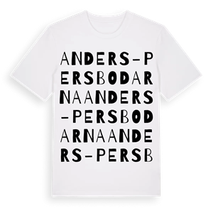 Anders-Persbodarna ordlek t-shirt – ekologisk bomull t-shirt från Pinshirt