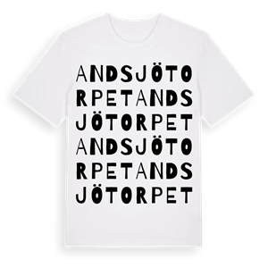 Andsjötorpet ordlek t-shirt – ekologisk bomull t-shirt från Pinshirt