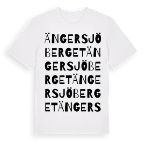 Ängersjöberget ordlek t-shirt – ekologisk bomull t-shirt från Pinshirt