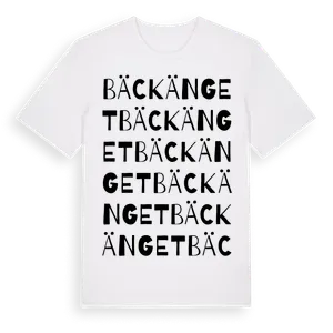Bäckänget ordlek t-shirt – ekologisk bomull t-shirt från Pinshirt