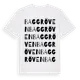 White t-shirt med Baggröven ordlek t-shirt