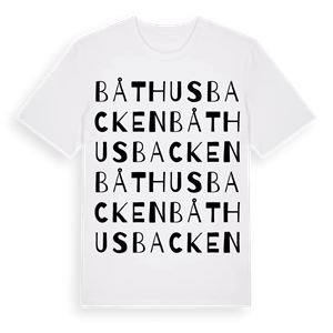 Båthusbacken ordlek t-shirt – ekologisk bomull t-shirt från Pinshirt