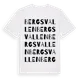 White t-shirt med Bergsvallen ordlek t-shirt