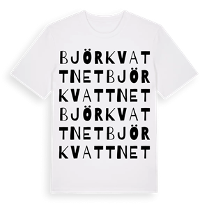 Björkvattnet ordlek t-shirt – ekologisk bomull t-shirt från Pinshirt