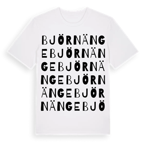 Björnänge ordlek t-shirt – ekologisk bomull t-shirt från Pinshirt