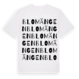 Blomängen ordlek t-shirt – ekologisk bomull t-shirt från Pinshirt