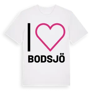 Jag älskar Bodsjö t-shirt stort tryck – ekologisk bomull t-shirt från Pinshirt