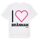 White t-shirt med Jag älskar Brännan t-shirt stort tryck