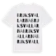 White t-shirt med Bruksvallarna ordlek t-shirt
