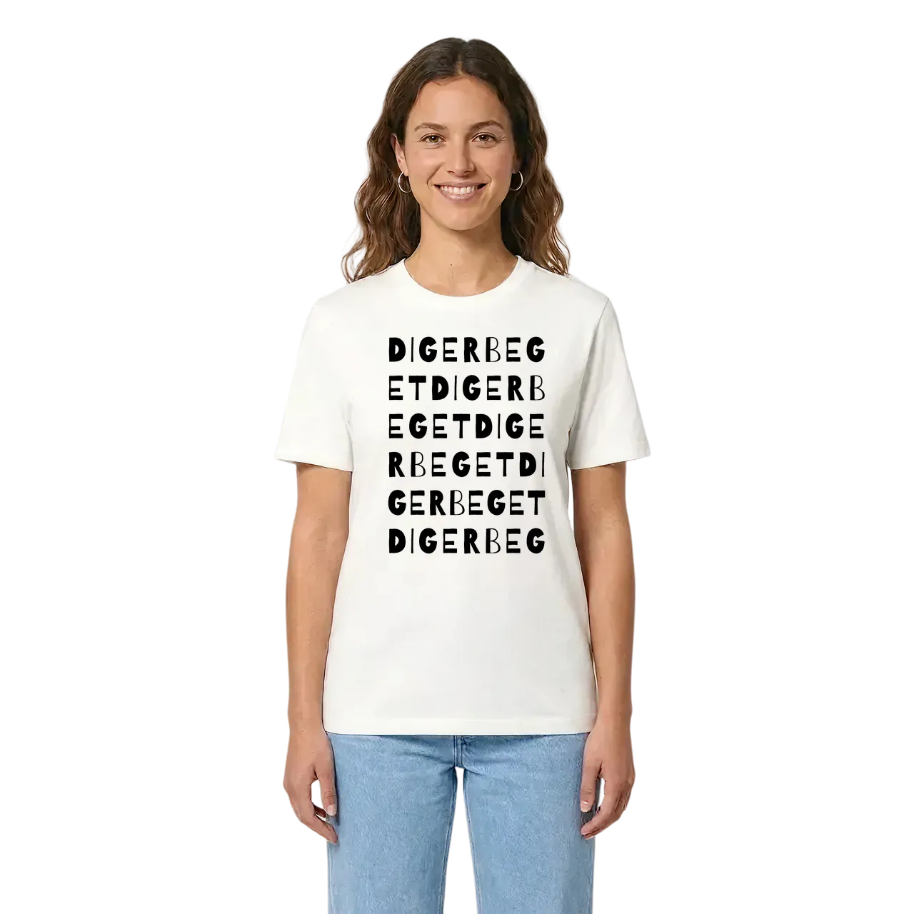 Digerbeget ordlek t-shirt i miljö