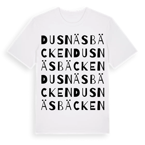 Dusnäsbäcken ordlek t-shirt – ekologisk bomull t-shirt från Pinshirt