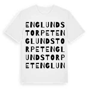 Englundstorpet ordlek t-shirt – ekologisk bomull t-shirt från Pinshirt