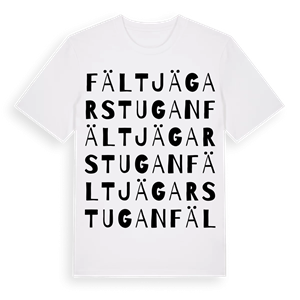 Fältjägarstugan ordlek t-shirt – ekologisk bomull t-shirt från Pinshirt
