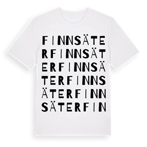 Finnsäter ordlek t-shirt – ekologisk bomull t-shirt från Pinshirt