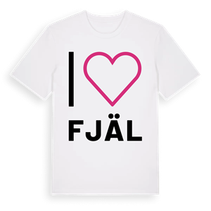 Jag älskar Fjäl t-shirt stort tryck – ekologisk bomull t-shirt från Pinshirt