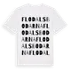 White t-shirt med Flodalsbodarna ordlek t-shirt