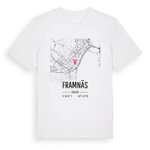 Framnäs karta t-shirt – ekologisk bomull t-shirt från Pinshirt