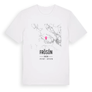 Frösön karta t-shirt – ekologisk bomull t-shirt från Pinshirt