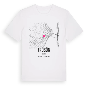 Frösön karta t-shirt – ekologisk bomull t-shirt från Pinshirt