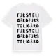 White t-shirt med Fursteli Gård ordlek t-shirt