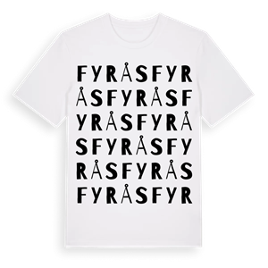 Fyrås ordlek t-shirt – ekologisk bomull t-shirt från Pinshirt